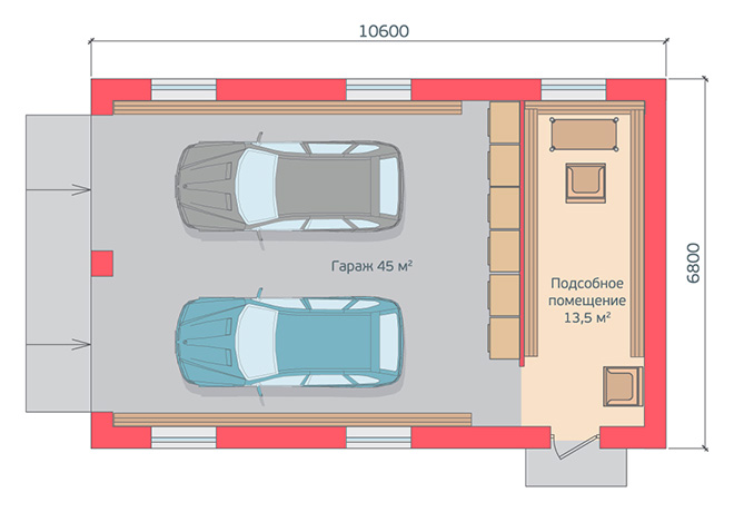 На етапі проектування Ви повинні визначитися з форматом майбутньої споруди: чи буде це гараж на 1 або 2 машини, чи потрібна мансарда, чи будете ви обсутраівать додаткове місце для зберігання речей (наприклад,   шланги для поливу   бажано зберігати в гаражі або підсобці)